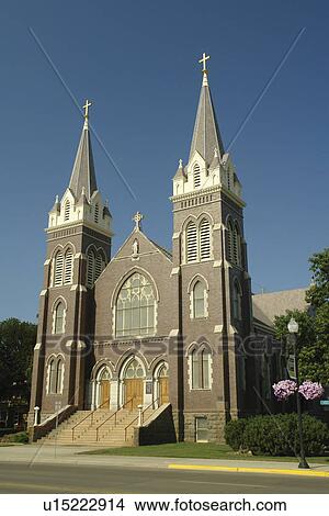 Jamestown, ND, North Dakota, The Basilica of St. James View Large Photo Image Picture - Jamestown, ND, North Dakota, The Basilica of St. James. Fotosearch
