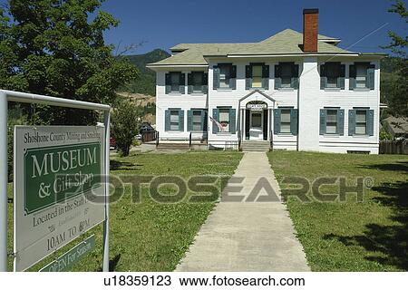 Stock Image -  Kellogg, ID, Idaho, Silver Mountain Resort, The Shoshone County Mining and Smelting Museum, Staff House Museum. Fotosearch