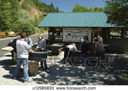 Kellogg, ID, Idaho, Silver Valley, Crystal Gold Mine, people panning for gold View Large Photo Image Stock Image - Kellogg, ID, Idaho, Silver Valley, Crystal Gold Mine, people panning for gold. Fotosearch