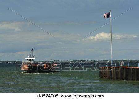 Stock Photography -  Lake Erie, OH, Ohio, Marblehead-Kelley Island Ferry. Fotosearch