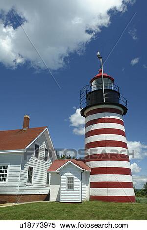 Lubec, ME, Maine, Bay of Fundy, Quoddy Head State Park, West Quoddy Light, Nation's Eastern Most Lighthouse View Large Photo Image Stock Photography - Lubec, ME, Maine, Bay of Fundy, Quoddy Head State Park, West Quoddy Light, Nation's Eastern Most Lighthouse. Fotosearch