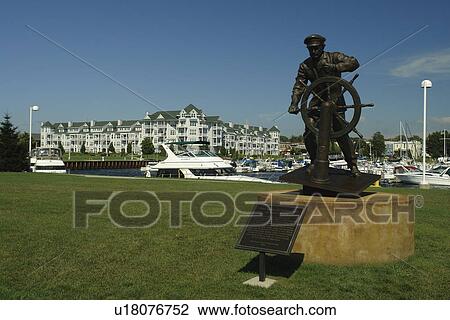 Ludington, MI, Michigan, Lake Michigan, waterfront, municipal marina, park, Spirit Of Ludington statue View Large Photo Image Stock Image - Ludington, MI, Michigan, Lake Michigan, waterfront, municipal marina, park, Spirit Of Ludington statue. Fotosearch