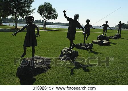 Ludington, MI, Michigan, Lake Michigan, waterfront, Follow the Leader sculpture, park View Large Photo Image Stock Photo - Ludington, MI, Michigan, Lake Michigan, waterfront, Follow the Leader sculpture, park. Fotosearch