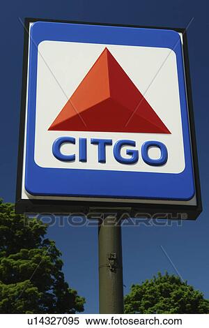 Stock Photography -  Manchester, MA, Massachusetts, Citgo Gas Station, sign. Fotosearch