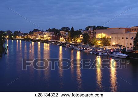 Manistee, MI, Michigan, Lake Michigan, Manistee River, waterfront, evening View Large Photo Image Stock Image - Manistee, MI, Michigan, Lake Michigan, Manistee River, waterfront, evening. Fotosearch