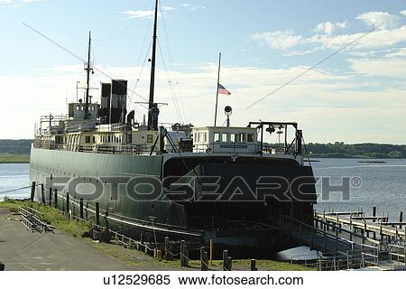 Stock Photography -  Manistee, MI, Michigan, Lake Michigan, Manistee River, waterfront, SS City of Milwaukee. Fotosearch