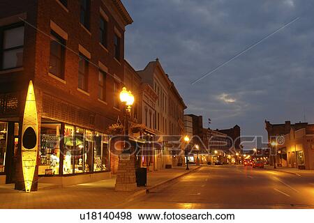 Manistee, MI, Michigan, River Street, Historic Downtown, evening View Large Photo Image Stock Photo - Manistee, MI, Michigan, River Street, Historic Downtown, evening. Fotosearch