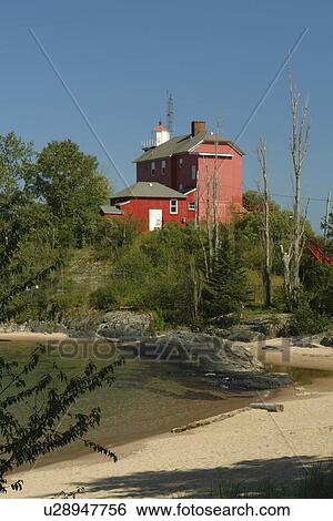Marquette, MI, Michigan, Upper Peninsula, Lake Superior, U. S. Coast Guard Lighthouse 1866, Lighthouse Point, Marquette Maritime Museum View Large Photo Image Stock Photograph - Marquette, MI, Michigan, Upper Peninsula, Lake Superior, U. S. Coast Guard Lighthouse 1866, Lighthouse Point, Marquette Maritime Museum. Fotosearch