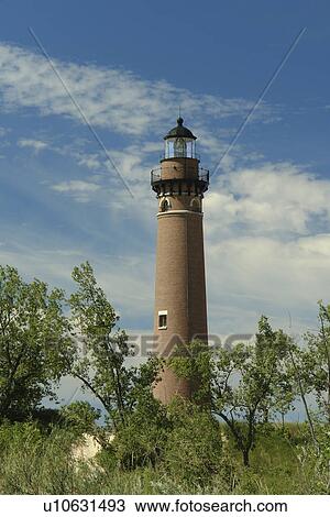 Mears, MI, Michigan, Lake Michigan, Silver Lake Sand Dunes State Park, Little Sable Point Light Station 1873 View Large Photo Image Stock Image - Mears, MI, Michigan, Lake Michigan, Silver Lake Sand Dunes State Park, Little Sable Point Light Station 1873. Fotosearch