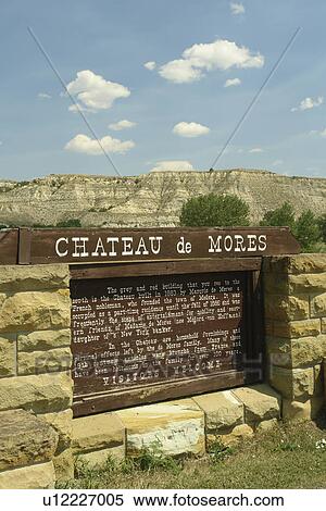 Medora, ND, North Dakota, Chateau de Mores, entrance sign View Large Photo Image Stock Photography - Medora, ND, North Dakota, Chateau de Mores, entrance sign. Fotosearch