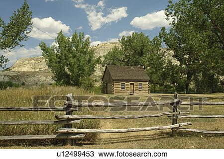 Medora, ND, North Dakota, Theodore Roosevelt National Park, South Unit, Visitor Center, Teddy Roosevelt's first ranch Maltese Cross log cabin View Large Photo Image Stock Image - Medora, ND, North Dakota, Theodore Roosevelt National Park, South Unit, Visitor Center, Teddy Roosevelt's first ranch Maltese Cross log cabin . Fotosearch