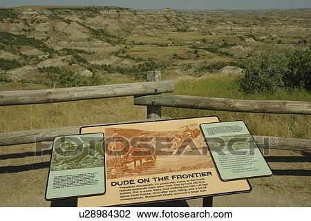 Medora, ND, North Dakota, Theodore Roosevelt National Park, South Unit, Painted Canyon, overlook, interpretive sign View Large Photo Image Stock Image - Medora, ND, North Dakota, Theodore Roosevelt National Park, South Unit, Painted Canyon, overlook, interpretive sign. Fotosearch