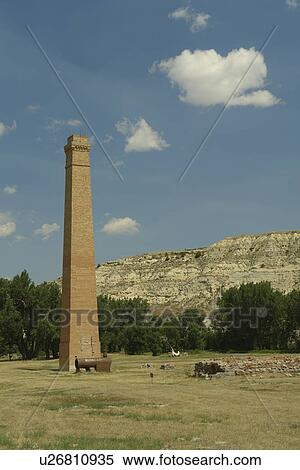 Stock Photography -  Medora, ND, North Dakota, Theodore Roosevelt National Park, South Unit, De Mores Packing Plant. Fotosearch