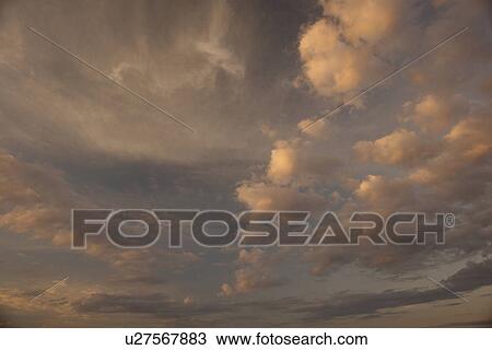 Stock Image -  MI, Michigan, Upper Peninsula, Lake Superior, cloud formations, sky. Fotosearch