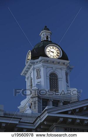 Missoula, MT, Montana, Courthouse, downtown, evening View Large Photo Image Stock Photo - Missoula, MT, Montana, Courthouse, downtown, evening. Fotosearch