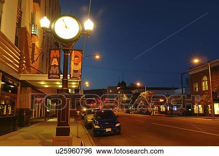 Stock Photograph -  Missoula, MT, Montana, Courthouse, downtown, evening. Fotosearch