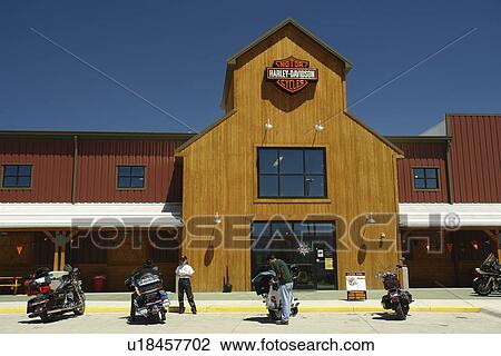 Stock Image -  Missoula, MT, Montana, Harley Davidson Motorcycles dealership. Fotosearch