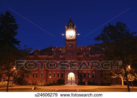 Missoula, MT, Montana, University of Montana, evening View Large Photo Image Stock Photo - Missoula, MT, Montana, University of Montana, evening. Fotosearch
