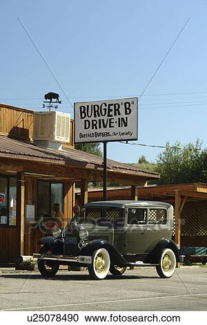 Moiese, MT, Montana, Flathead Indian Reservation, Mission Valley, antique car, burger joint View Large Photo Image Stock Image - Moiese, MT, Montana, Flathead Indian Reservation, Mission Valley, antique car, burger joint. Fotosearch