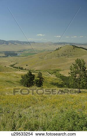 Moiese, MT, Montana, Headquarters National Bison Range, Flathead Indian Reservation, Mission Valley View Large Photo Image Picture - Moiese, MT, Montana, Headquarters National Bison Range, Flathead Indian Reservation, Mission Valley. Fotosearch