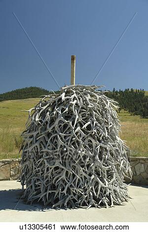 Moiese, MT, Montana, Headquarters National Bison Range, Flathead Indian Reservation, Mission Valley, pile of antlers View Large Photo Image Stock Image - Moiese, MT, Montana, Headquarters National Bison Range, Flathead Indian Reservation, Mission Valley, pile of antlers. Fotosearch