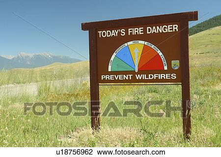 Moiese, MT, Montana, Headquarters National Bison Range, Flathead Indian Reservation, Mission Valley, Todays Fire Danger sign, Prevent Wildfires, High View Large Photo Image Stock Image - Moiese, MT, Montana, Headquarters National Bison Range, Flathead Indian Reservation, Mission Valley, Todays Fire Danger sign, Prevent Wildfires, High. Fotosearch