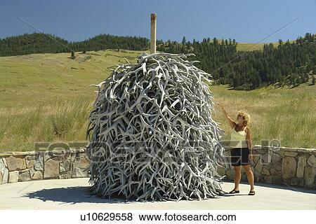 Moiese, MT, Montana, Headquarters National Bison Range, Flathead Indian Reservation, Mission Valley, pile of antlers View Large Photo Image Stock Photo - Moiese, MT, Montana, Headquarters National Bison Range, Flathead Indian Reservation, Mission Valley, pile of antlers. Fotosearch