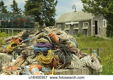 Monhegan Island, ME, Maine, fishing ropes View Large Photo Image Stock Photo - Monhegan Island, ME, Maine, fishing ropes. Fotosearch