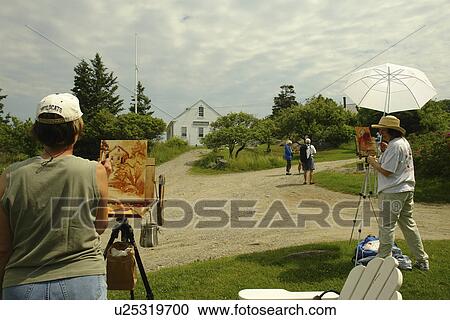 Monhegan Island, ME, Maine, women painting View Large Photo Image Stock Image - Monhegan Island, ME, Maine, women painting. Fotosearch