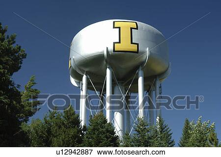 Stock Photo -  Moscow, ID, Idaho, University of Idaho, water tower. Fotosearch