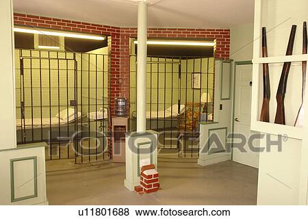 Mount Airy, NC, North Carolina, Andy Griffith Show Jail Cell View Large Photo Image Stock Photo - Mount Airy, NC, North Carolina, Andy Griffith Show Jail Cell. Fotosearch