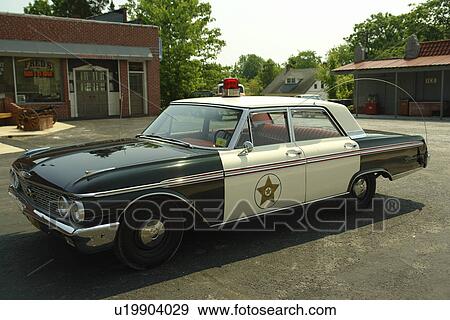 Stock Photo -  Mount Airy, NC, North Carolina, Andy Griffith Show Jail and Police Car. Fotosearch