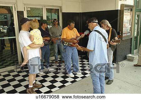 Mount Airy, NC, North Carolina, Downtown, Main Street, street musicians View Large Photo Image Stock Photo - Mount Airy, NC, North Carolina, Downtown, Main Street, street musicians. Fotosearch