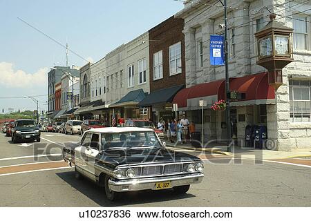 Mount Airy, NC, North Carolina, Downtown, Main Street, Andy Griffith Show Police Car Tours View Large Photo Image Stock Photograph - Mount Airy, NC, North Carolina, Downtown, Main Street, Andy Griffith Show Police Car Tours. Fotosearch