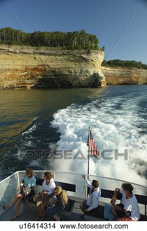 Munsing, MI, Michigan, Upper Peninsula, Lake Superior, Pictured Rocks Boat Cruise, Pictured Rocks National Lakeshore, passengers View Large Photo Image Picture - Munsing, MI, Michigan, Upper Peninsula, Lake Superior, Pictured Rocks Boat Cruise, Pictured Rocks National Lakeshore, passengers. Fotosearch