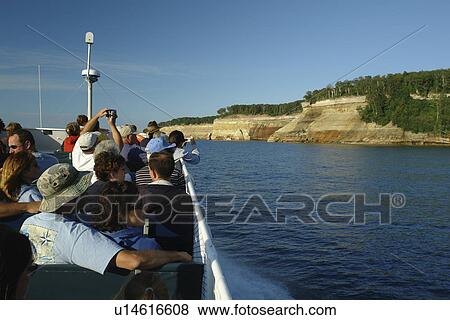 Munsing, MI, Michigan, Upper Peninsula, Lake Superior, Pictured Rocks Boat Cruise, Pictured Rocks National Lakeshore, passengers, open deck View Large Photo Image Stock Photo - Munsing, MI, Michigan, Upper Peninsula, Lake Superior, Pictured Rocks Boat Cruise, Pictured Rocks National Lakeshore, passengers, open deck. Fotosearch