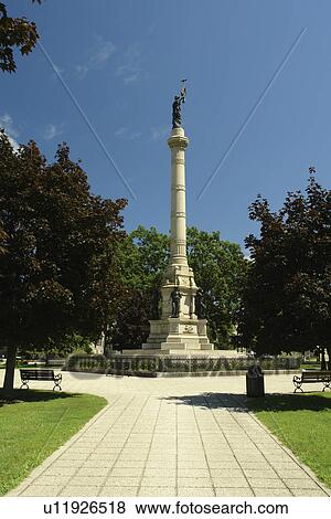 Stock Photo -  Muskegon, MI, Michigan, Hackley Park, Soldier's Monument, Civil War. Fotosearch