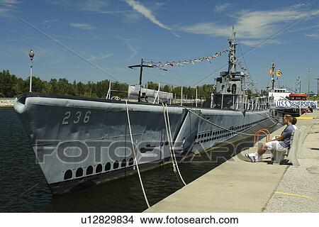 Picture -  Muskegon, MI, Michigan, Lake Michigan, Great Lakes Naval Memorial and Museum, USS Silversides. Fotosearch