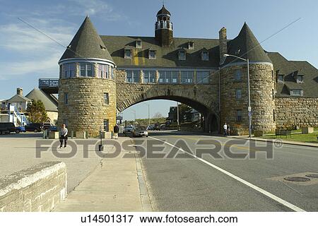 Stock Photo -  Narragansett, RI, Rhode Island, The Towers Casino. Fotosearch