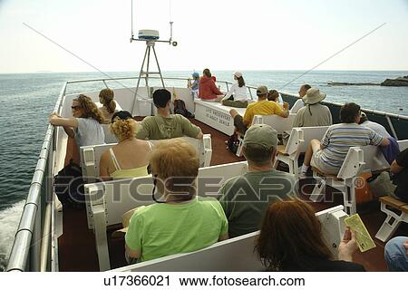 Stock Image -  New Harbor, ME, Maine, Hardy III Boat Tour to Monhegan Island. Fotosearch