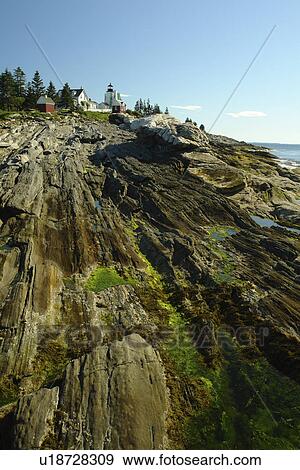 Stock Photo -  New Harbor, ME, Maine, Pemaquid Point & Lighthouse. Fotosearch