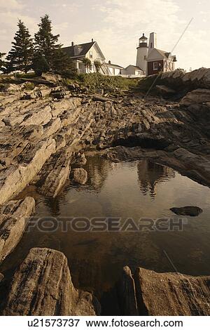 Stock Photo -  New Harbor, ME, Maine, Pemaquid Point & Lighthouse. Fotosearch