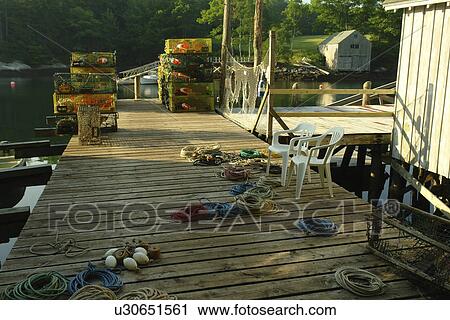 Stock Image -  New Harbor, ME, Maine, Pemaquid, fishing harbor. Fotosearch