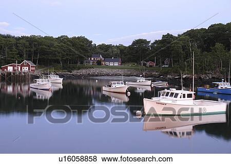 New Harbor, ME, Maine, Pemaquid Peninsula, fishing harbor, evening View Large Photo Image Stock Photo - New Harbor, ME, Maine, Pemaquid Peninsula, fishing harbor, evening. Fotosearch