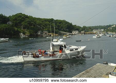 Stock Photography -  New Harbor, ME, Maine, Pemaquid, fishing harbor. Fotosearch