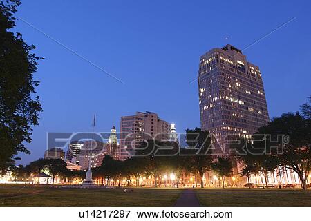 New Haven, CT, Connecticut, Downtown, evening View Large Photo Image Stock Photo - New Haven, CT, Connecticut, Downtown, evening. Fotosearch