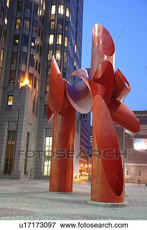 New Haven, CT, Connecticut, Downtown, red sculpture, evening View Large Photo Image Stock Photo - New Haven, CT, Connecticut, Downtown, red sculpture, evening. Fotosearch