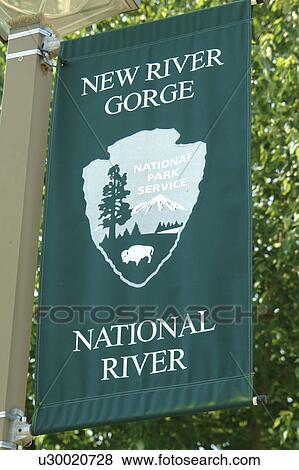 Stock Photo -  New River Gorge National River, WV, West Virginia, banner. Fotosearch