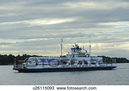 Stock Image -  NY, New York, VT, Vermont, Lake Champlain, Plattsburgh-Grand Isle Lake Champlain Ferries. Fotosearch
