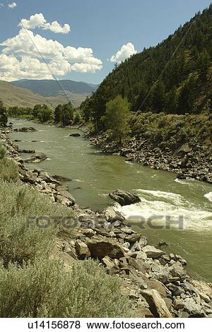 Stock Photo -  Paradise Valley, MT, Montana, Gallatin Range, Yellowstone River. Fotosearch